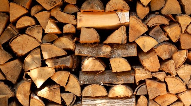 Stacked firewood