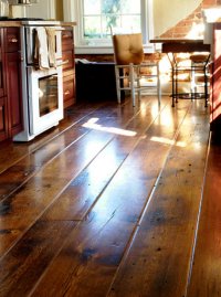 Floors made from reclaimed barn boards