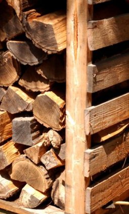 open sided woodshed for storing firewood
