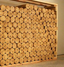 stacked fire logs