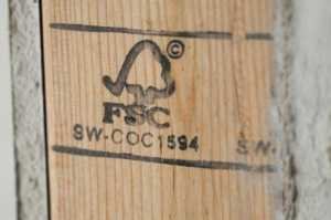 Forest Stewardship Council stamp (FSC) ensures sustaibly harvested wood