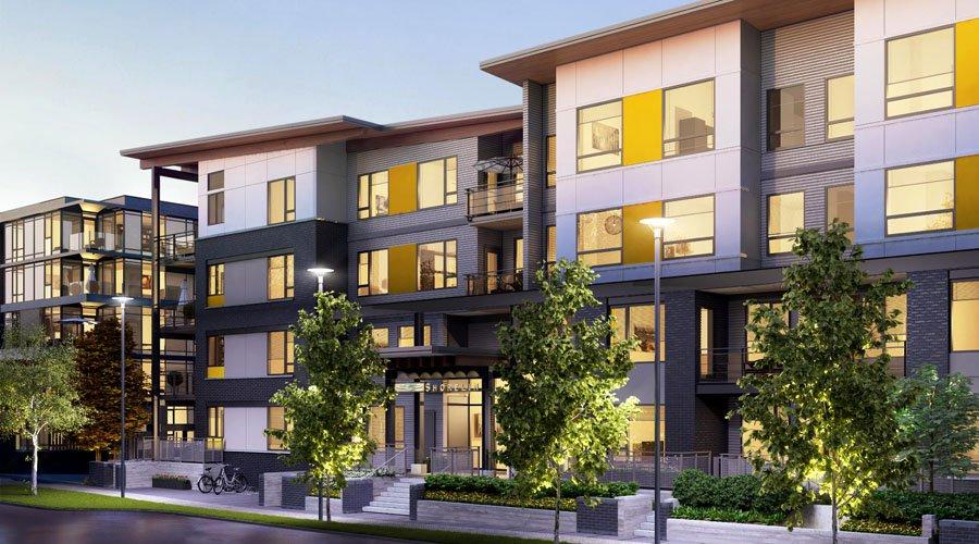 Rendering of River District Sustainable housing development In Vancouv