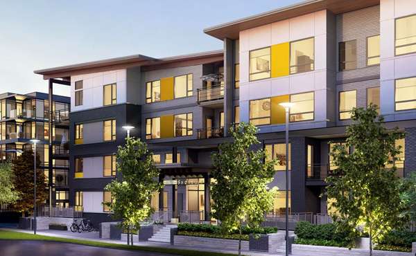 Rendering of River District Sustainable housing development In Vancouv