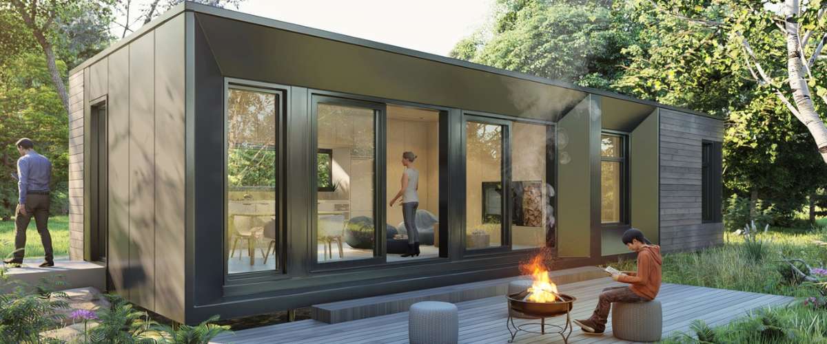 The Affordable Architect-Designed Modern Green prefab 2 Bed kit home