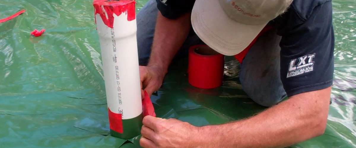 Radon Mitigation - Installing a radon evacuation stack in a slab floor
