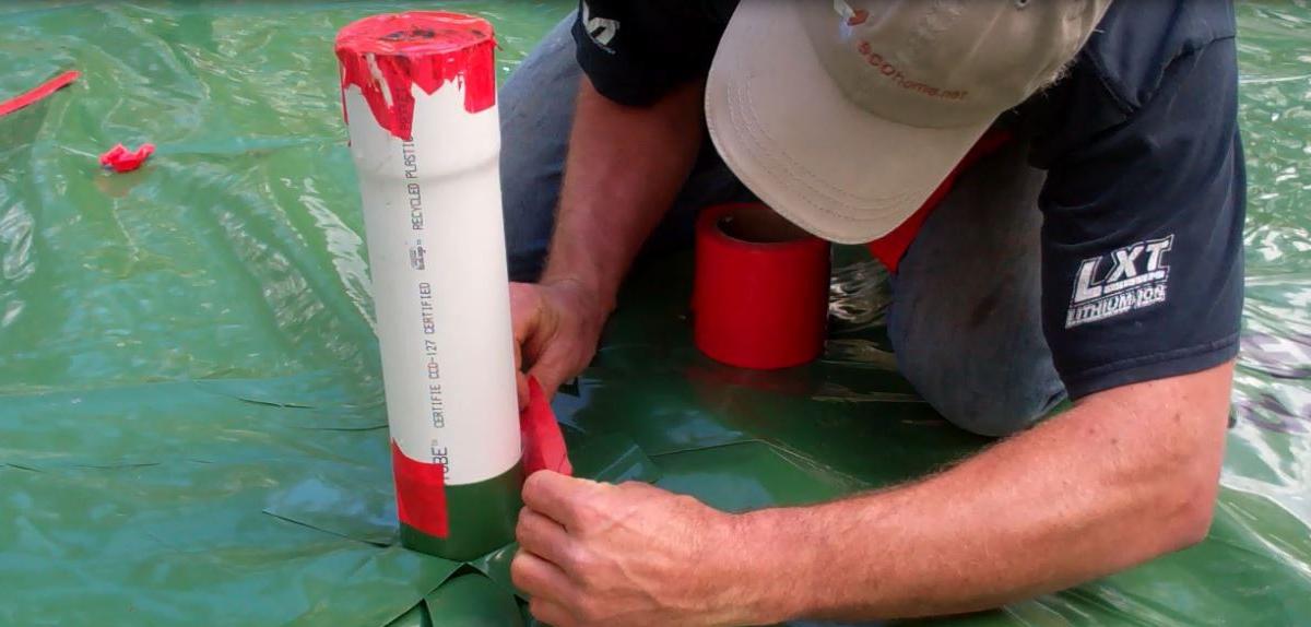Radon Mitigation - Installing a radon evacuation stack in a slab floor