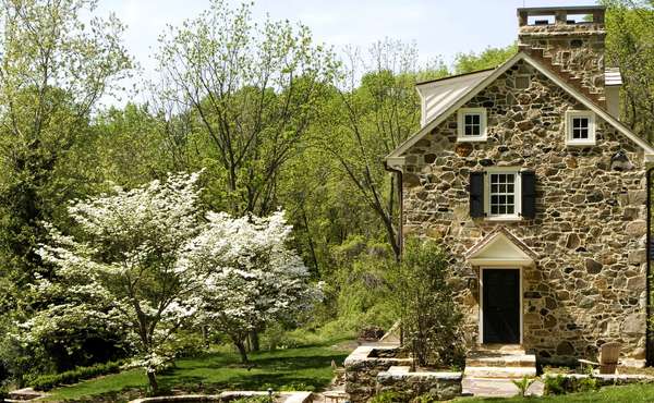 Restored stone farm house with efficient heating