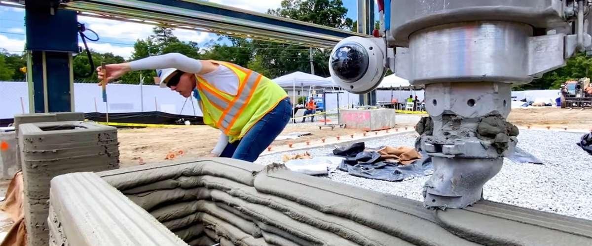 Construction d’une maison en béton imprimée en 3D © all3dep.com