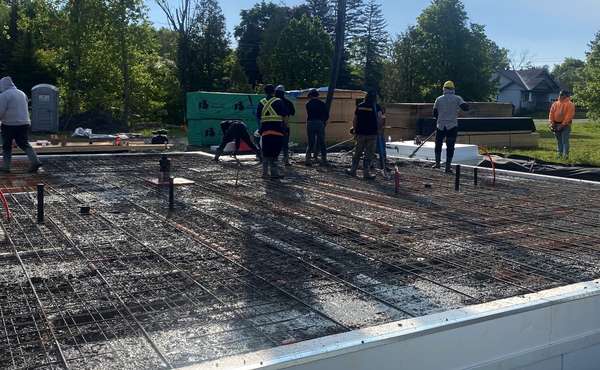 Pouring a Monolithic Slab on grade for a Passive Solar LEED Home © Ecohome