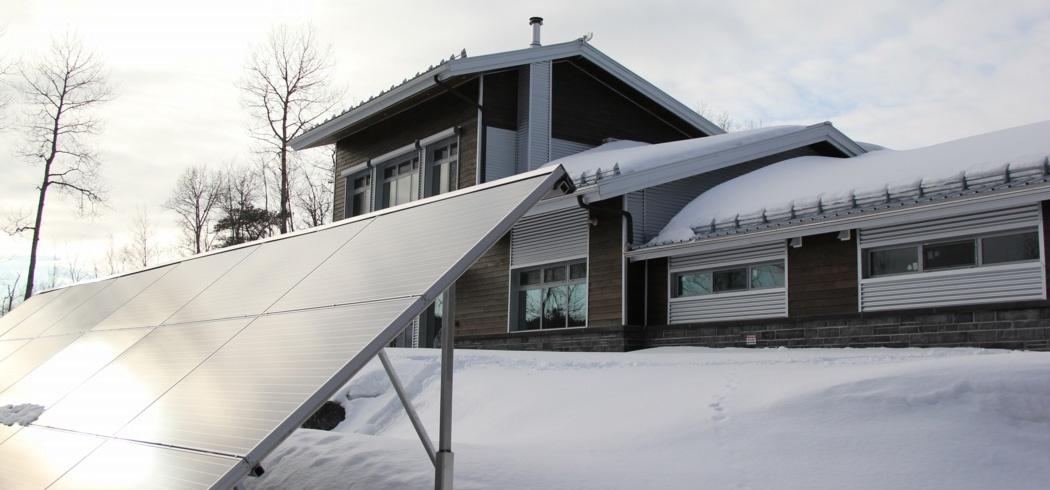 Solar panels power the Kenogami House in Saguenay, Quebec