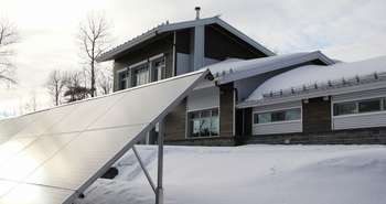 Solar panels power the Kenogami House in Saguenay, Quebec