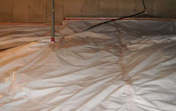 Crawlspace radon barrier installation for radon mitigation