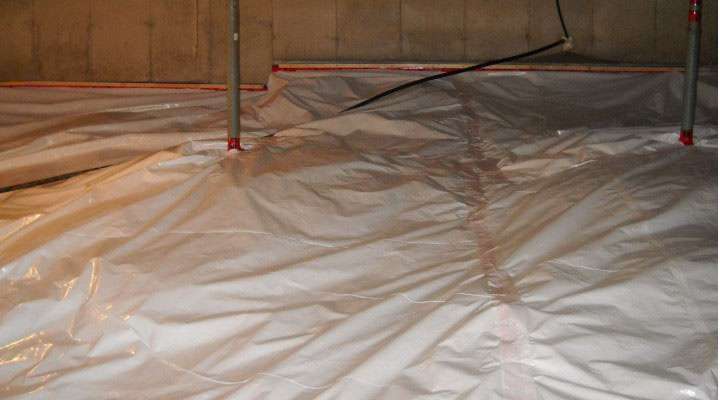 Crawlspace radon barrier installation for radon mitigation