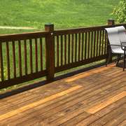 Freshly Stained Cedar Wood Deck after Renovating old Decking to Look Like New