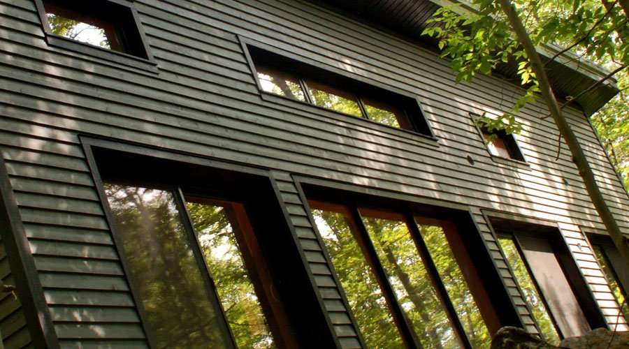 Wood frame Triple-glazed, argon-filled windows in the Ecohome Demo House