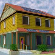 Artistic rendition of the 2000 square foot sustainable home being built