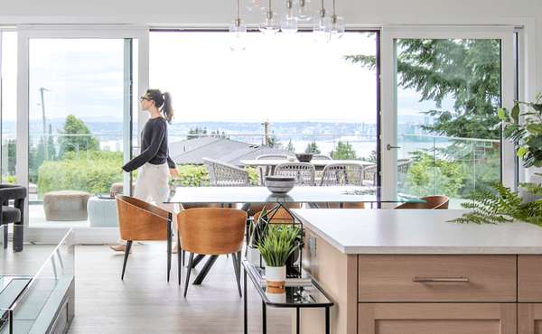 A modern, beautifully designed Net Zero home in Vancouver with solar panels.