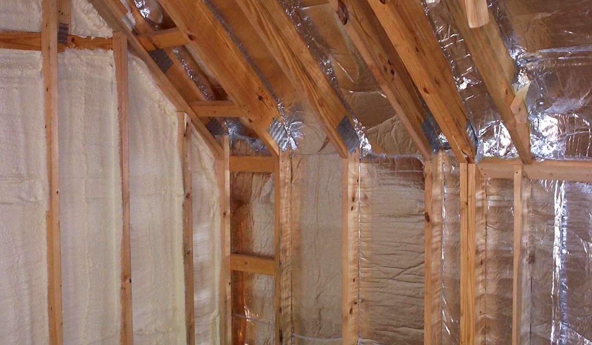 Radiant barriers on ceilings and walls can reduce heating and cooling costs