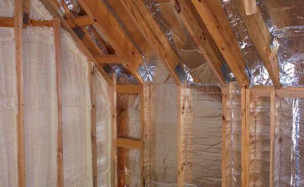Radiant barriers on ceilings and walls can reduce heating and cooling costs