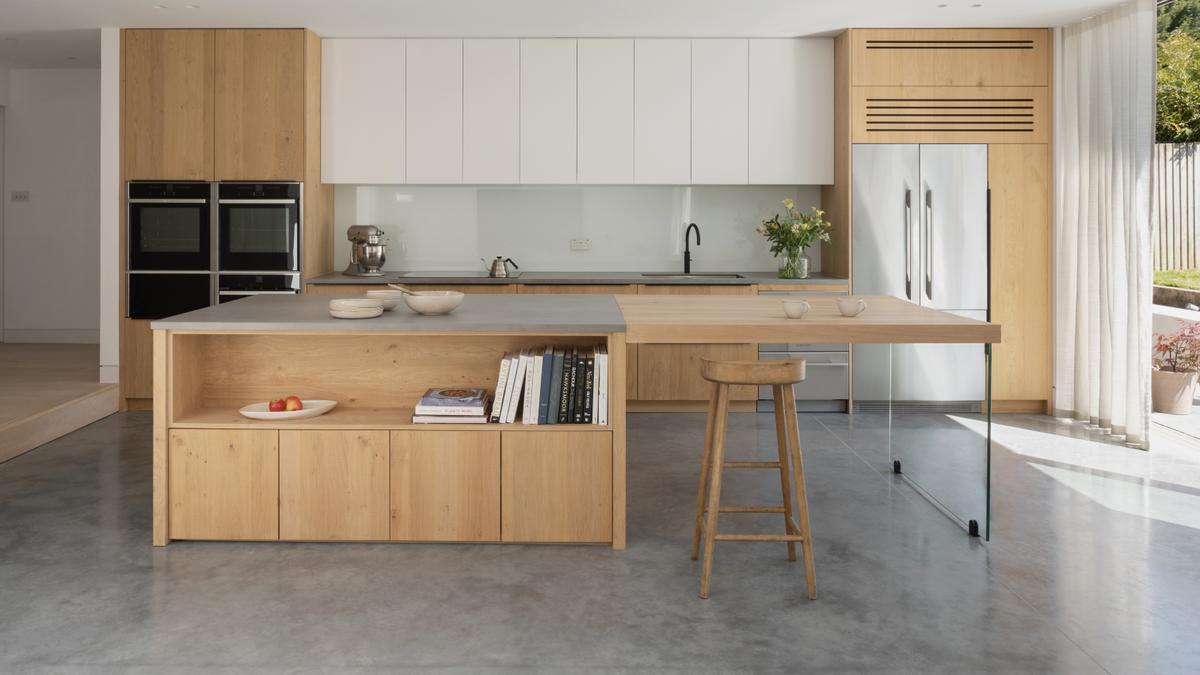 Polished concrete floors in homes offer thermal mass to help balance temperature