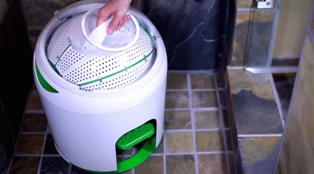 Try this discounted portable washing machine while camping or
