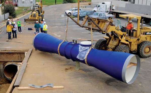 the installation of a LucidPipe power generator via Lucid Energy