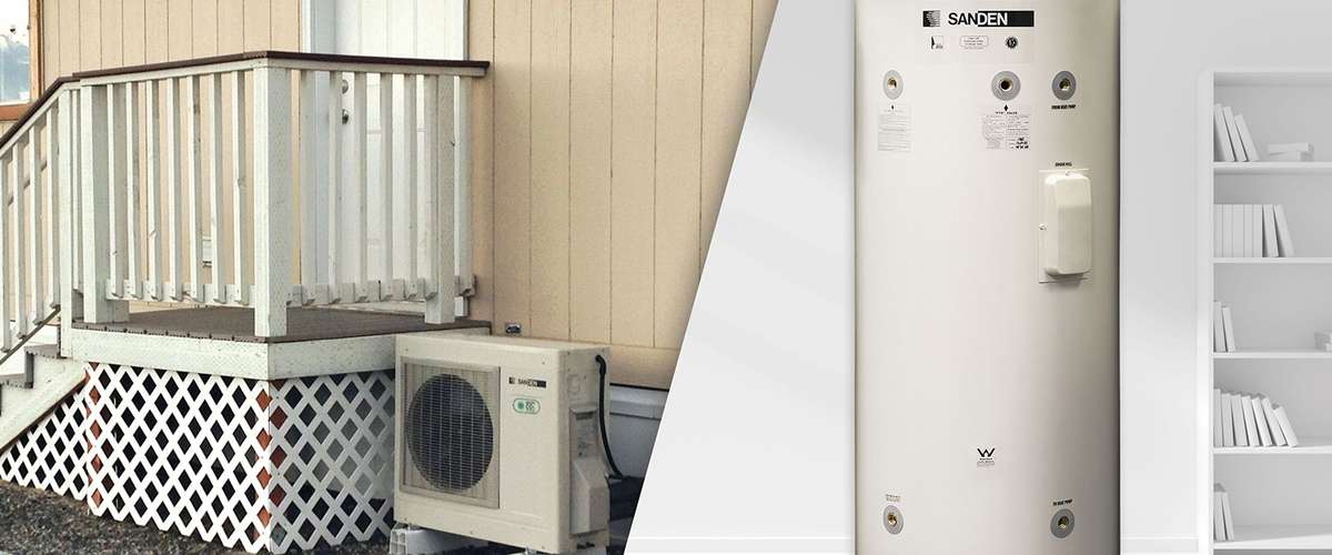 Exterior compresssor heat pump water heater