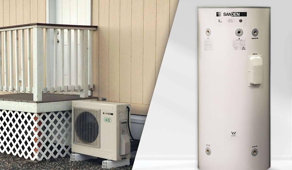 Exterior compresssor heat pump water heater
