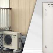 Exterior compresssor heat pump water heater
