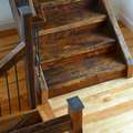 Stairs made from reclaimed barn beams