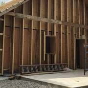 Passive House wall system ; Larsen Trusses & dense-packed cellulose insulation