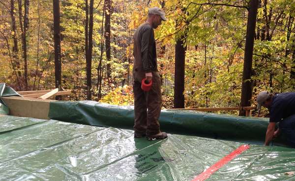 Radon sub-slab 10mil vapor barrier and radon barrier