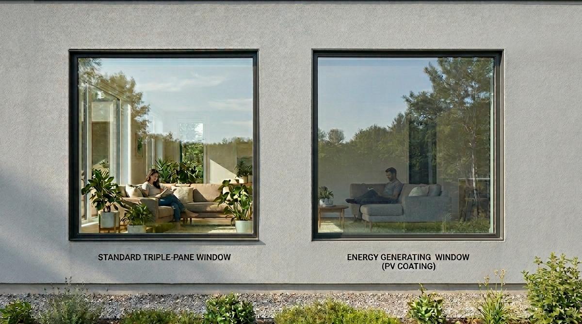 Comparing standard windows to solar energy generating coatings on windows