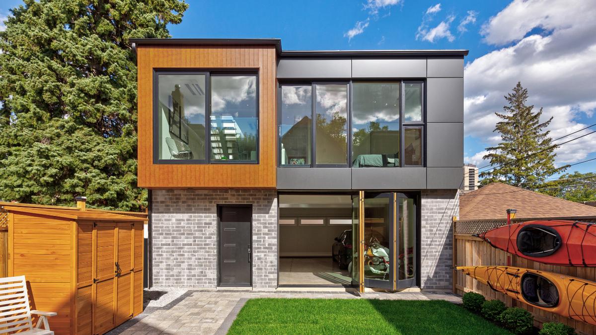 Modern two-story laneway house with garage and living space in Toronto GTA ON