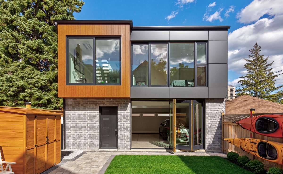 Modern two-story laneway house with garage and living space in Toronto GTA ON