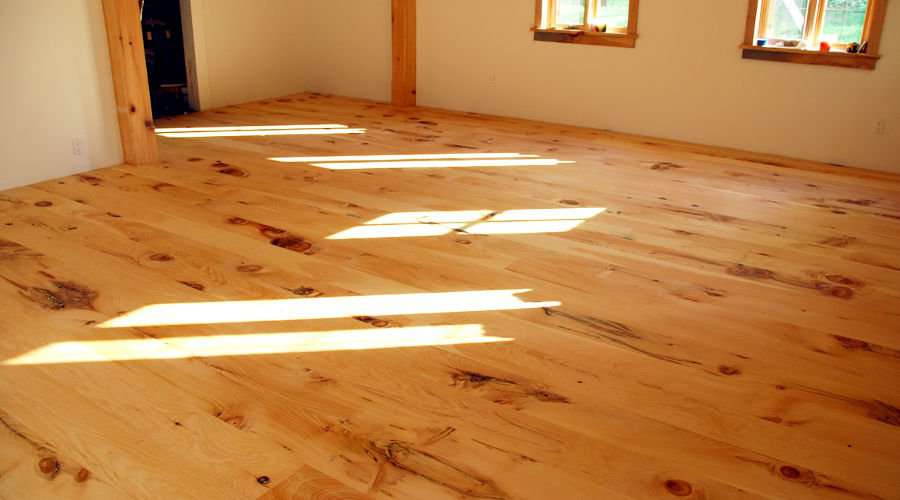 White pine floors finished with Rubio Monocoat, a zero VOC durable oil