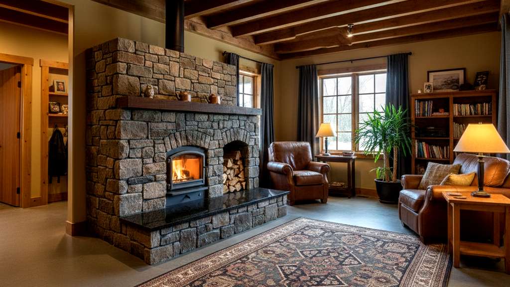 High efficiency masonry heater heating in an airtight Passive House or LEED home