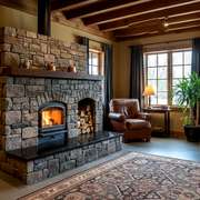 High efficiency masonry heater heating in an airtight Passive House or LEED home