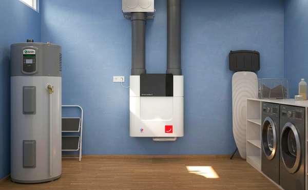 Zehnder ERV installed in a laundry room