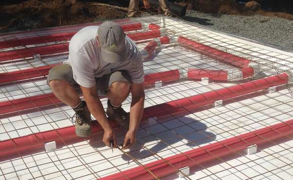 Insulated Radiant Floor ICF Foam Forms Heated with Air