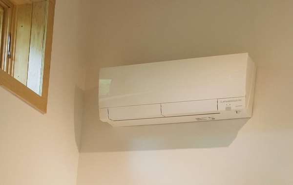 Ductless mini-split air source heat pump installed in a LEED certified PH Home