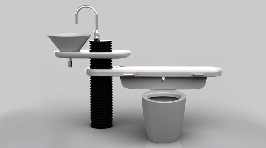 A toilet that uses greywater directly from the sink Ecohome