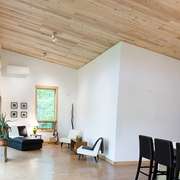 wood ceiling in Reclaimed sunken lumber