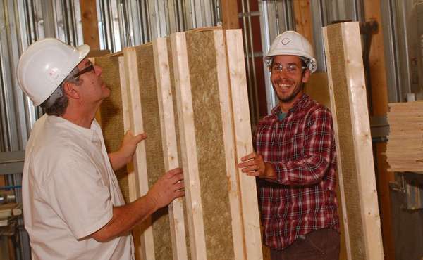 Teachers experimenting with insulated I-joists as wall studs
