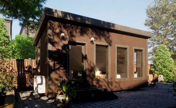 Modern detached garden suite or bi-generation home in Quebec