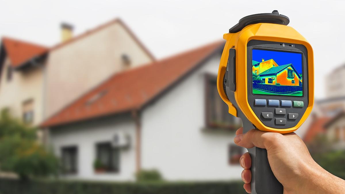 Thermal image showing where home heat loss is occurring.