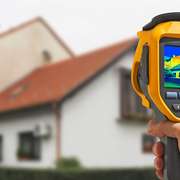 Thermal image showing where home heat loss is occurring.