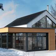A unvented roof design allows for large open spaces and natural light