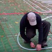 Radiant floor tube installation