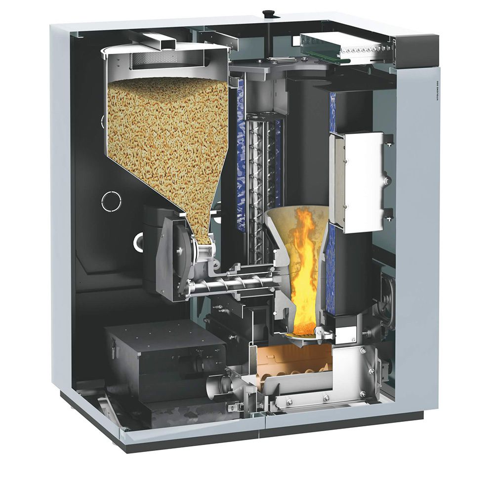 Hot Water Boilers Vitoligno 300C wood pellet boiler Viessmann Ecohome